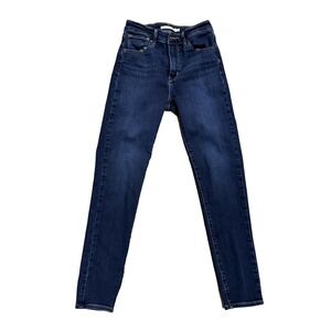 Levi's 721 High Rise Skinny Jeans Womens 26 Dark Wash Stretch Blue Denim